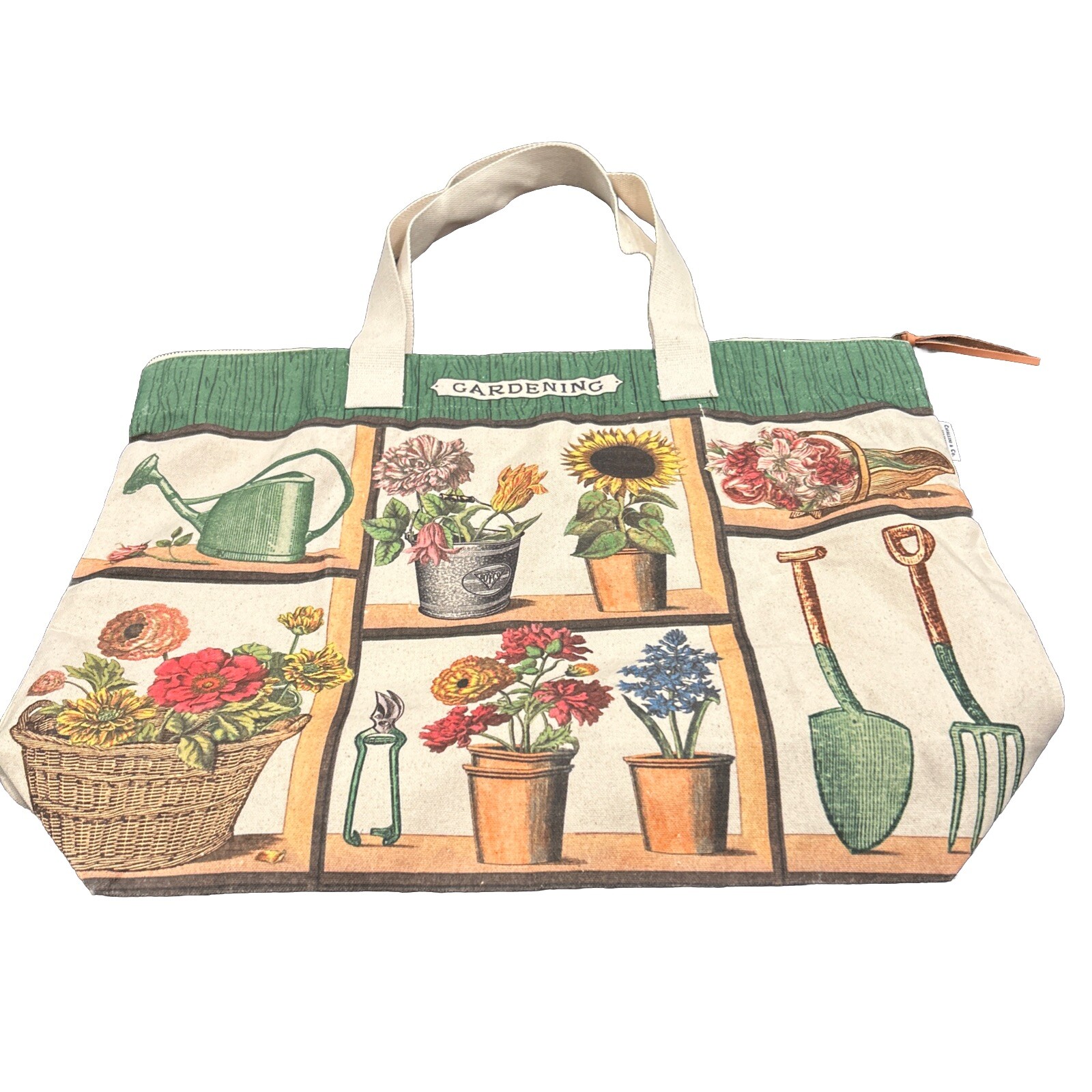 Cavallini & Co., “Gardening” Heavyweight Cotton Canvas Tote / Shopping Bag Large