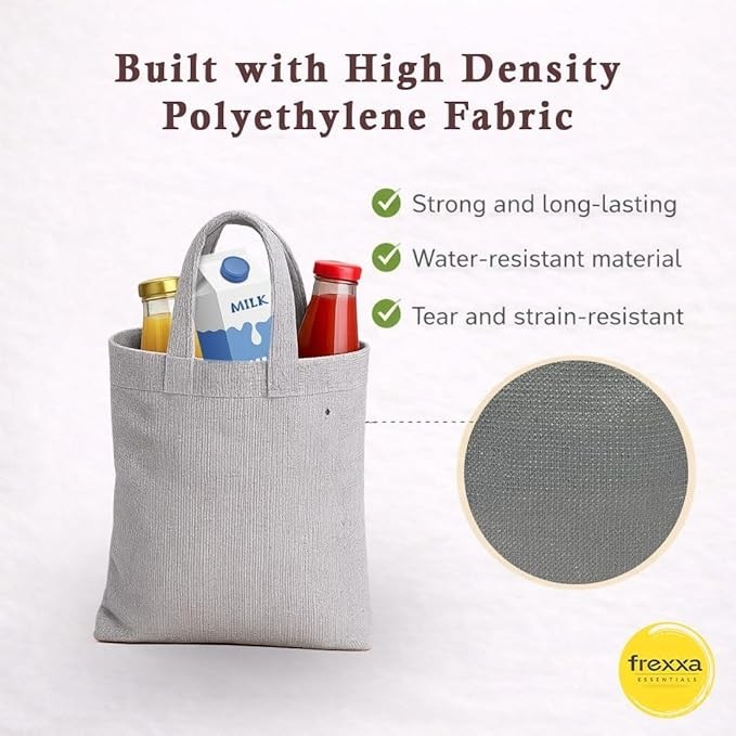 15 x 16 inch Eco-Friendly HDPE Carry Bag | Reusable Grocery & Market / 7 bags