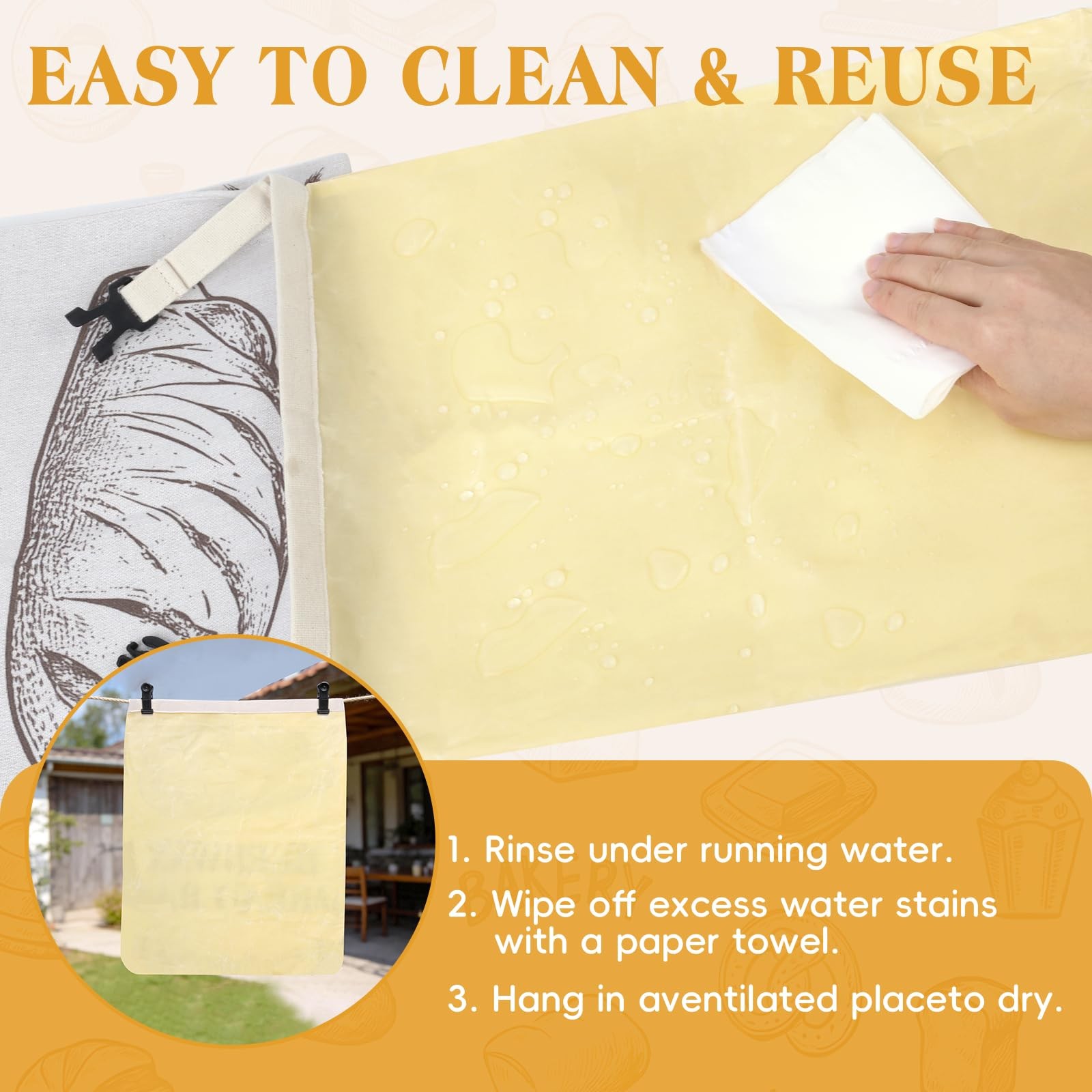 UGODAR Natural Beeswax Bread Bags XL Large, 2 Pack