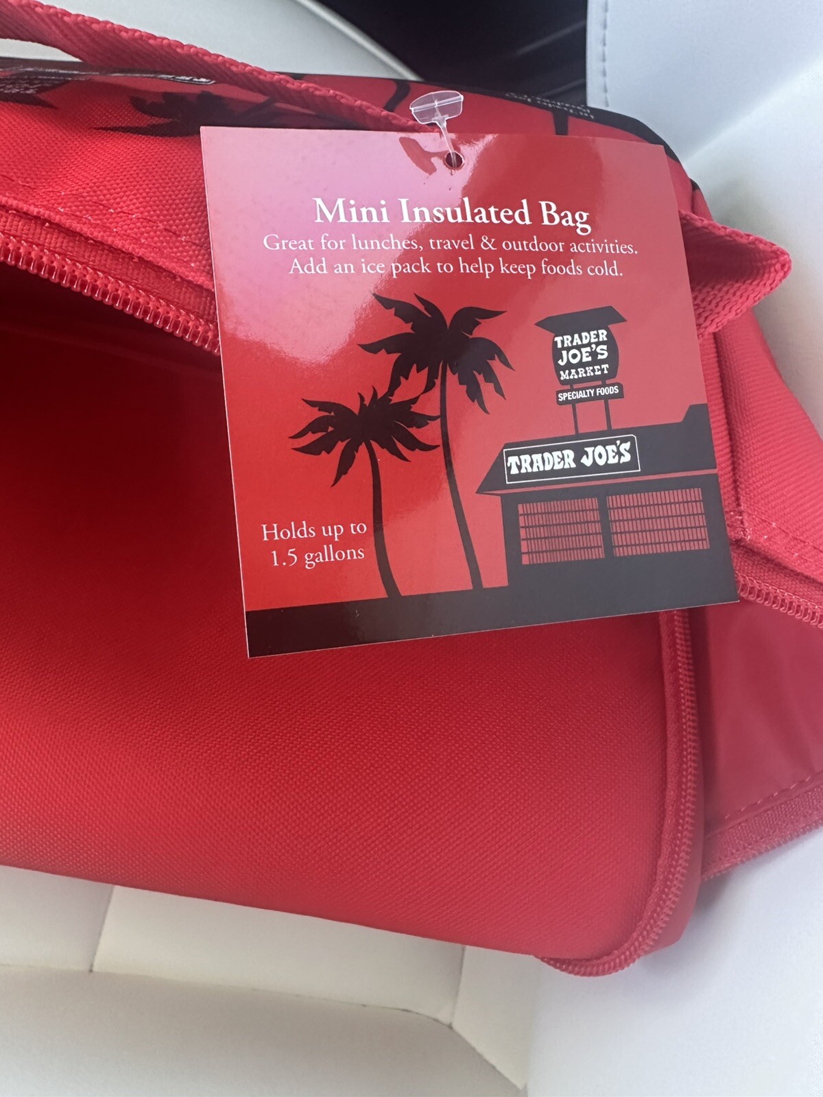 Trader Joe’s Mini Insulated Bag Tote Cooler RED New With Tag