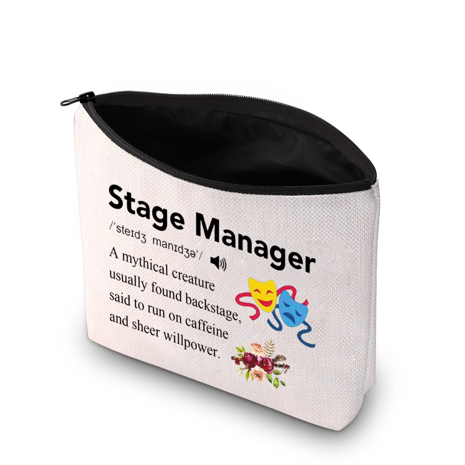 PXTIDY Stage Manager Definition Cosmetic Bag Funny Crew Middle, beige