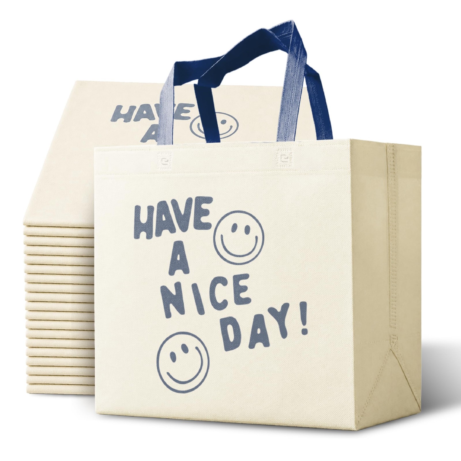 Bagways 50 PACK Reusable Grocery Bags with Handles, Durable, Foldable, Washab…
