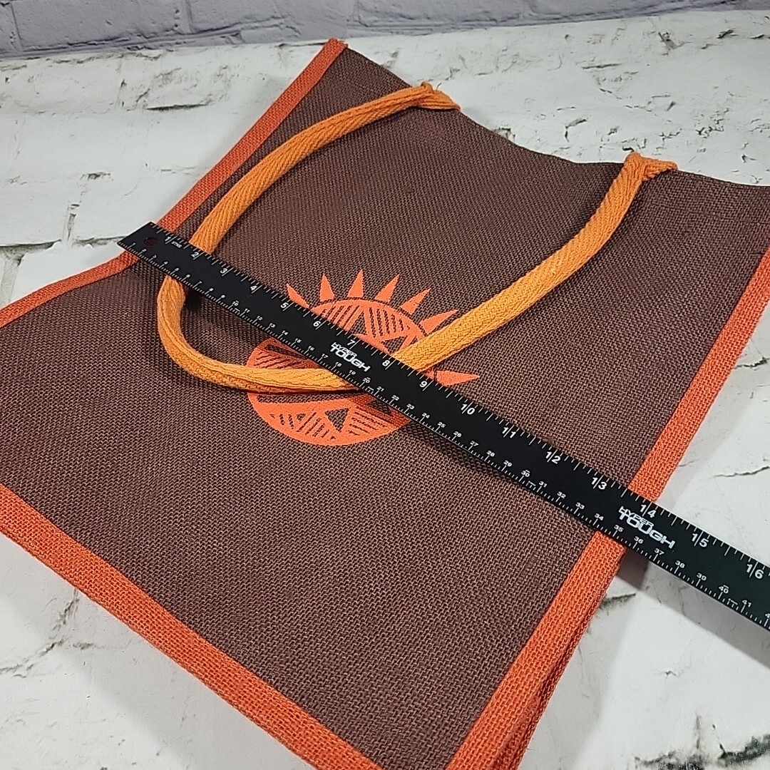 Shopping Tote Bag Woven Quality Brown Orange