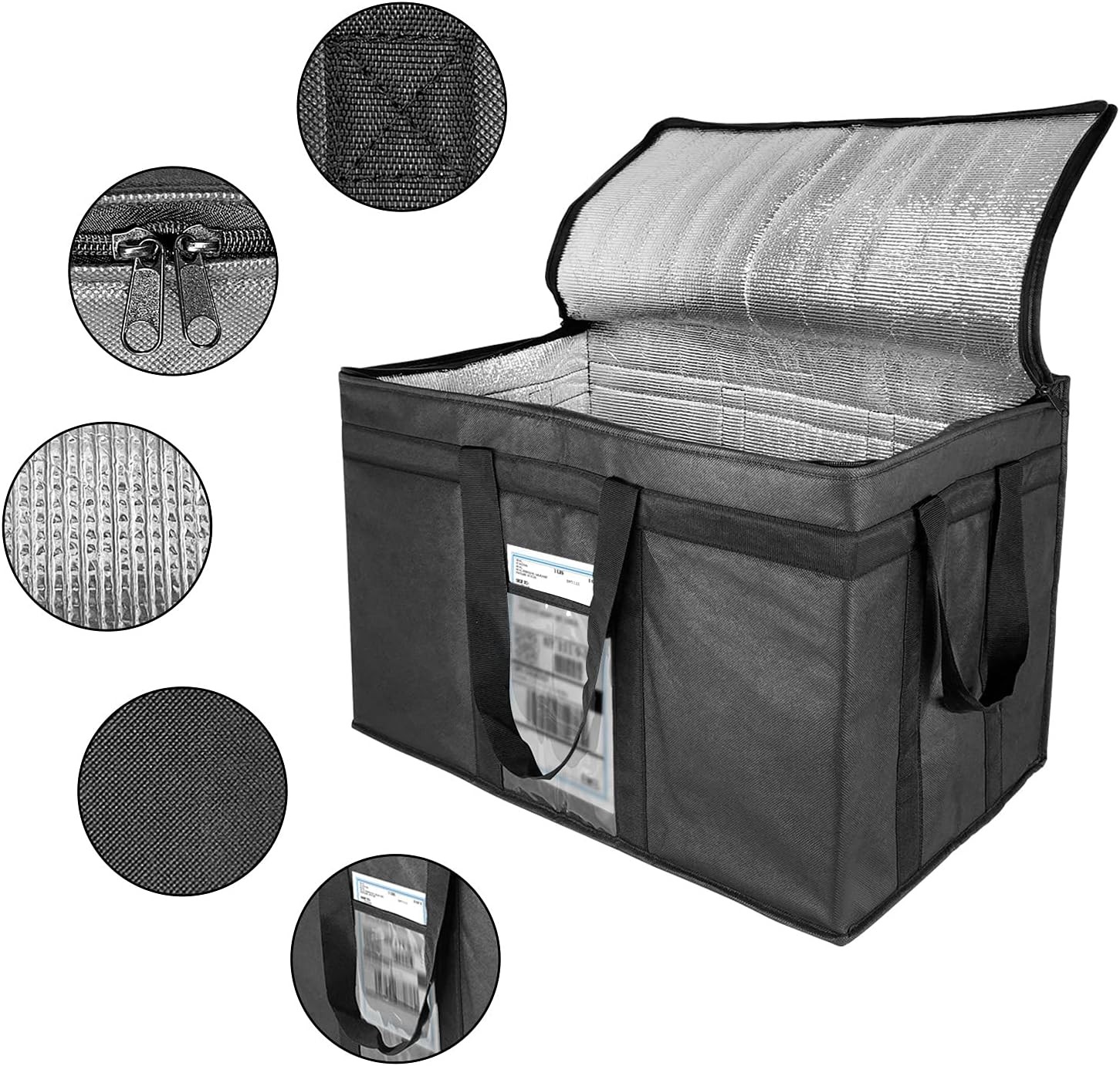XXL-Larger Insulated Cooler Bags with Zipper Closure,Reusable Grocery…