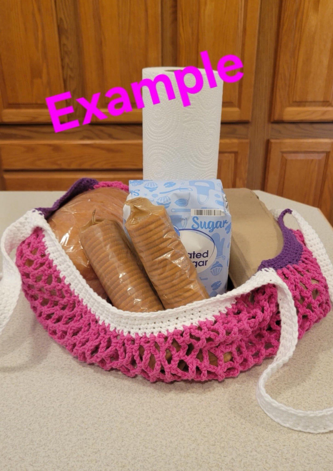 Cotton Handmade Crocheted Market Bag (brown,peach,white,tan)