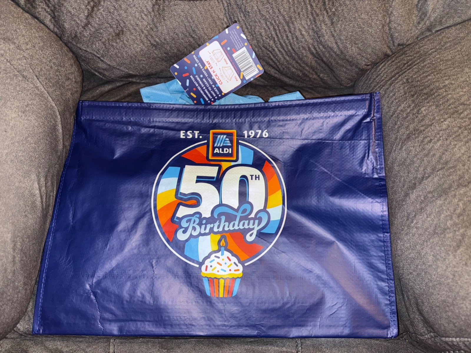Aldi 50th Anniversary Tote Click & Stay Open Limited Edition