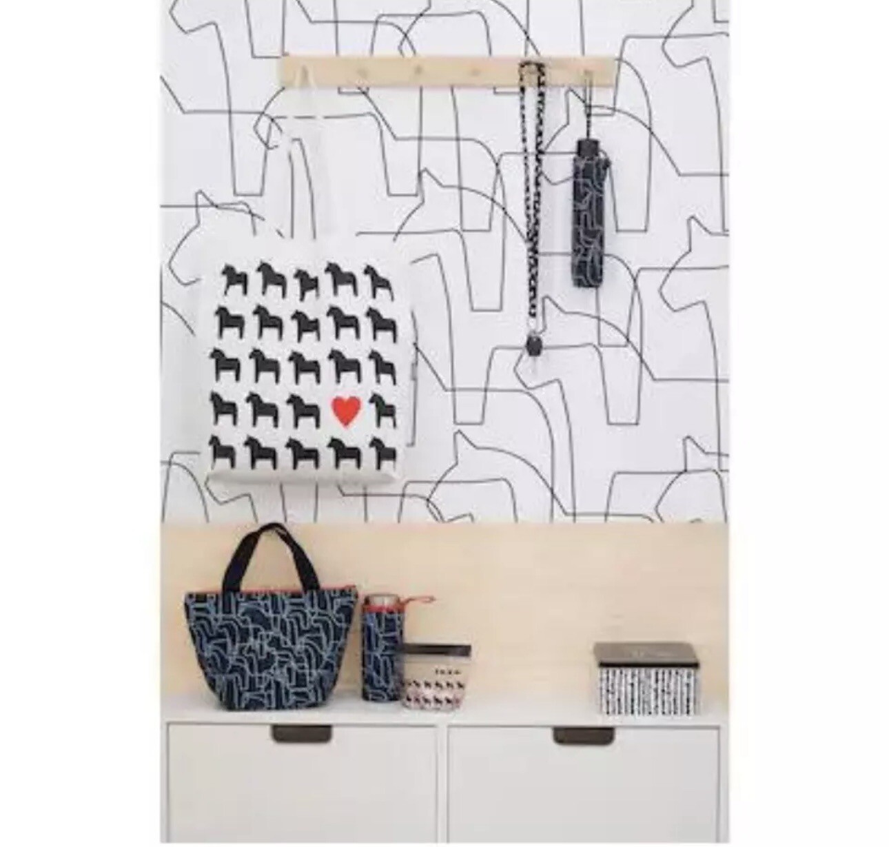 IKEA Hasthage Horse Heart Bag Reusable Cotton Bag & Portable mobile phone stand