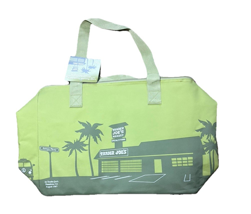 Trader Joe’s 8 Gallons Reusable New Bag Cooler Large Insulated Tote Olive Green
