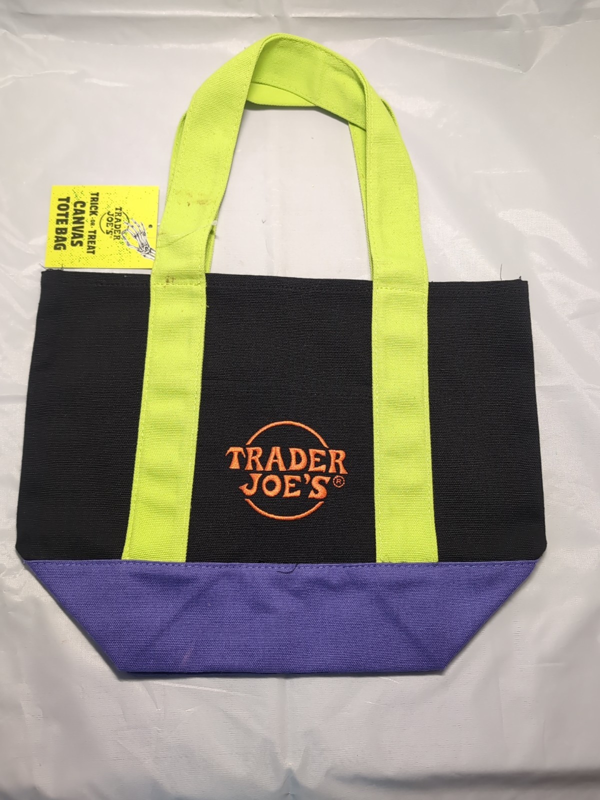 Limited Trader Joe’s Mini Halloween Multicolor Canvas Tote Bag – New – See Pic