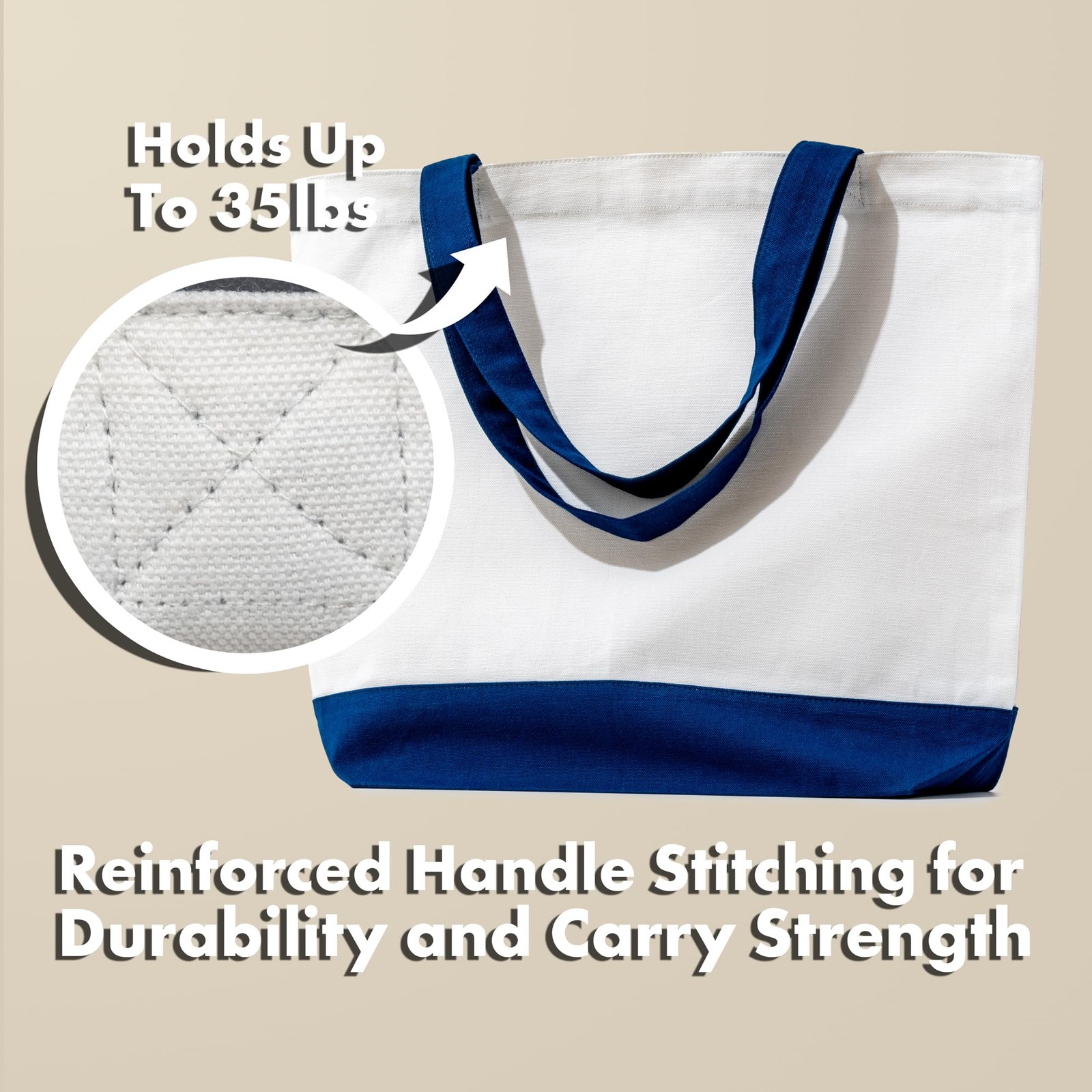 Carrywell (Not Made In China) Canvas Tote Bags 6-Pack, 15″x 18.5″ Reusable Co…