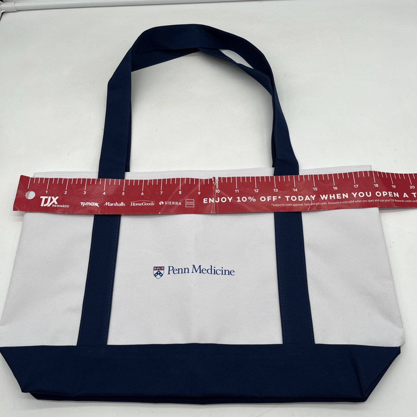 Penn Medicine Tote Bag 18in X 11in White And Blue