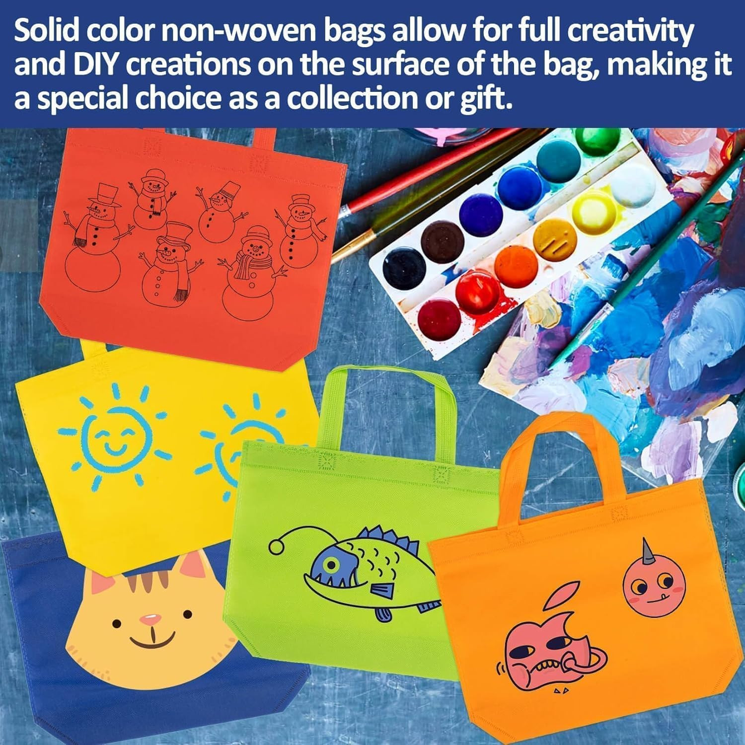 10 Pack Non Woven Party Favors Bags Reusable Tote Bags with Handles for Grocery