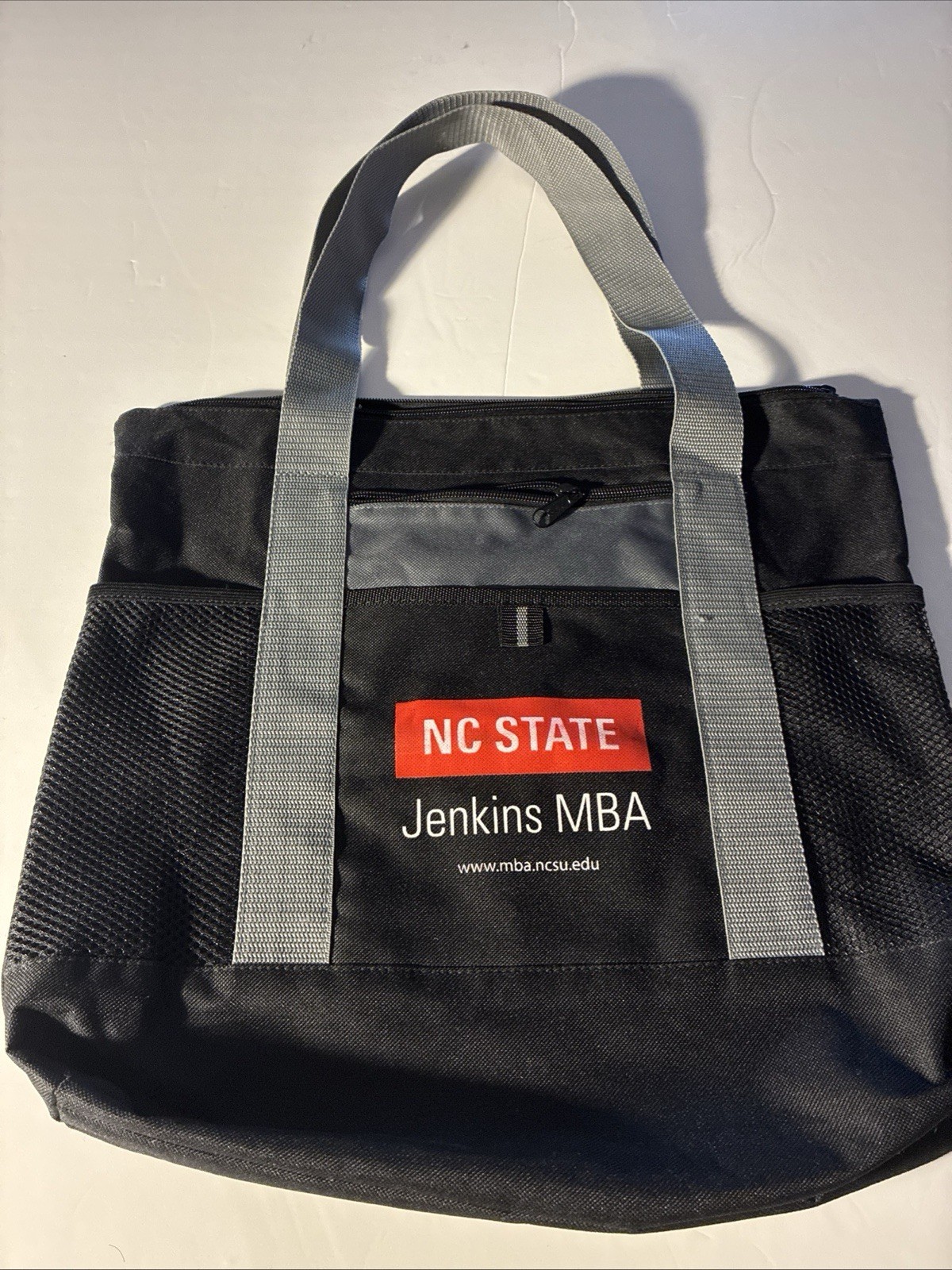 ✅New NC State Jenkins MBA Black/Gray Canvas tote Reusable bag + Bonus Pen🖊️