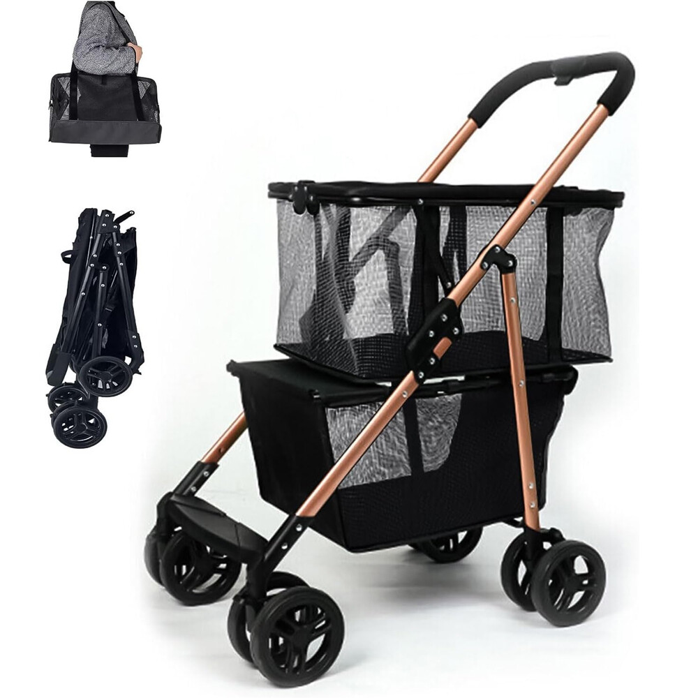 Functional Collapsible Carts Shopping Cart Utility Trolley Cart w/ Swivel Wheels