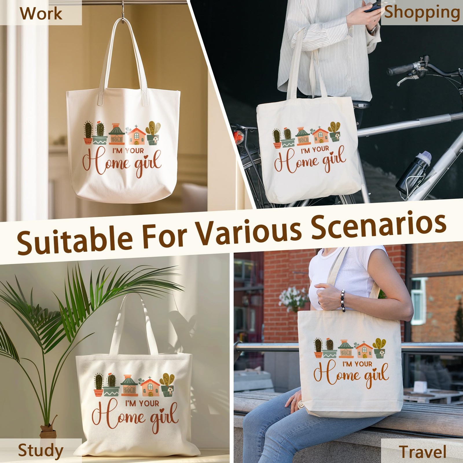 Realtor Tote Bag For Women, I’m Your Home Girl Tote Bag, Reusable Work Shoppi…