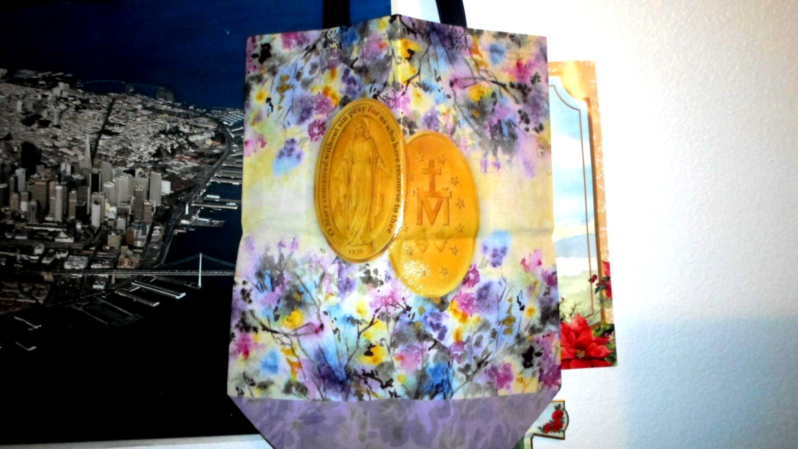 Religious shopping bags-4different ones-Catholic themes- 3-18×14 and one13x16.5