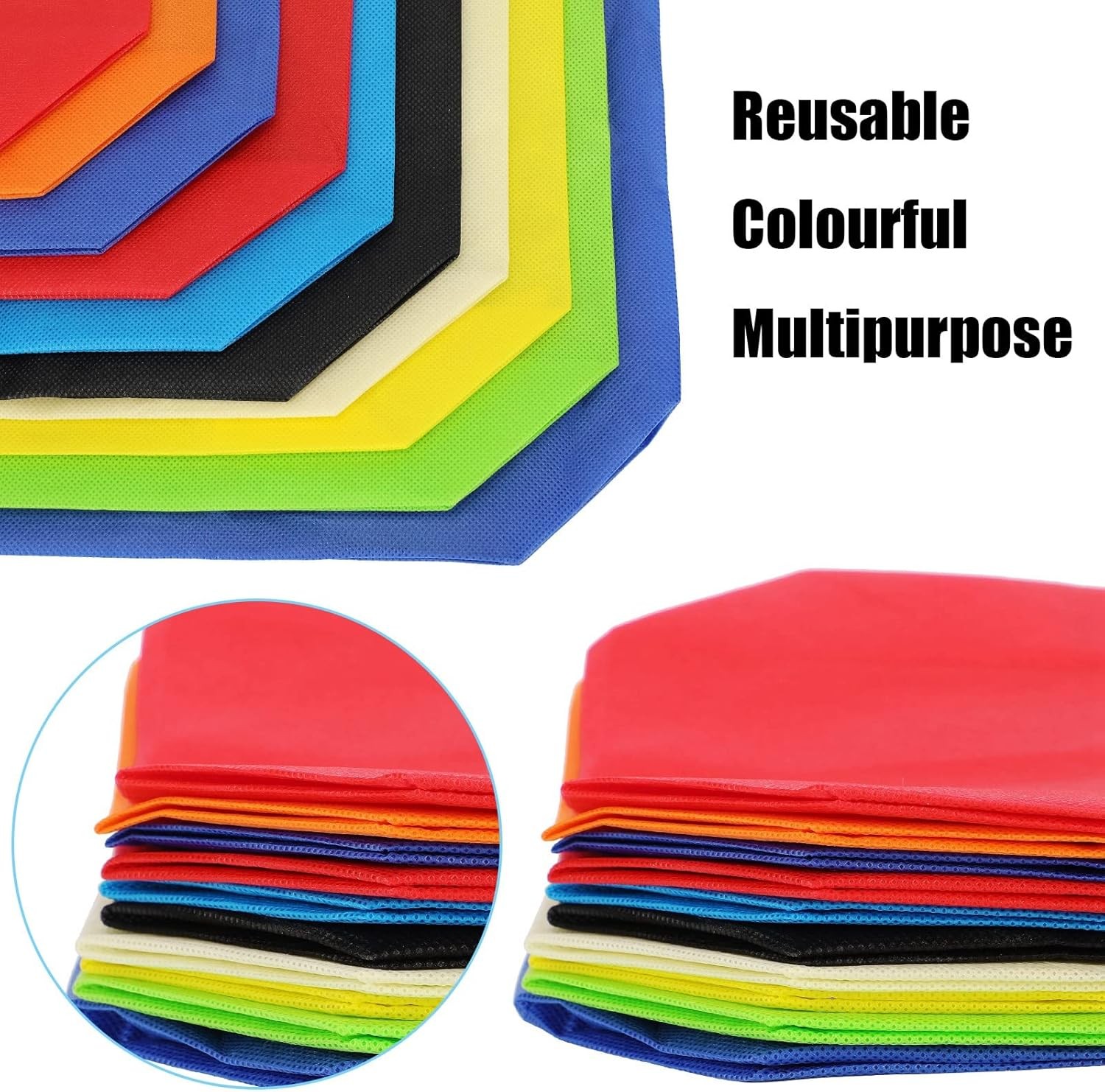 40 Pack Reusable Shopping Bags Bulk 14 x 10 x 4 Inch Shopping Bags Groceries Non