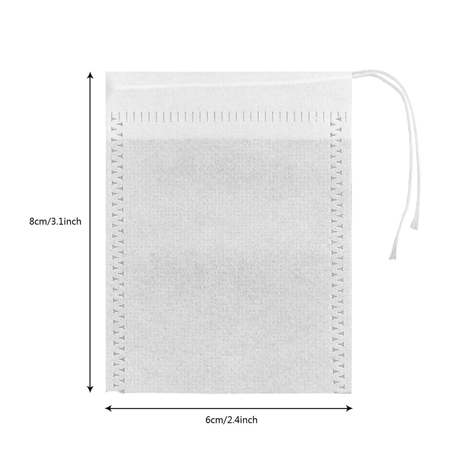 100 Pack Drawstring Bags, Disposable Small Mesh Bags 2.4 x 3.1 Inches, White