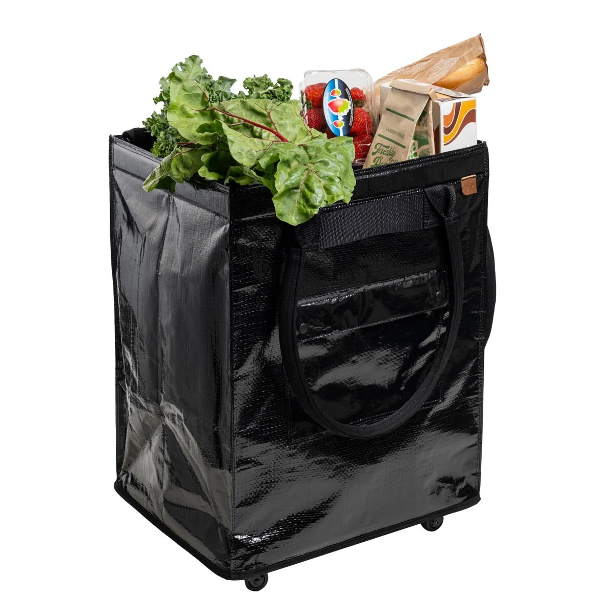 Viral CleverMade Foldable Tote Bag on Wheels, 14”Lx18”Wx24”H Soft Grip H 1796150