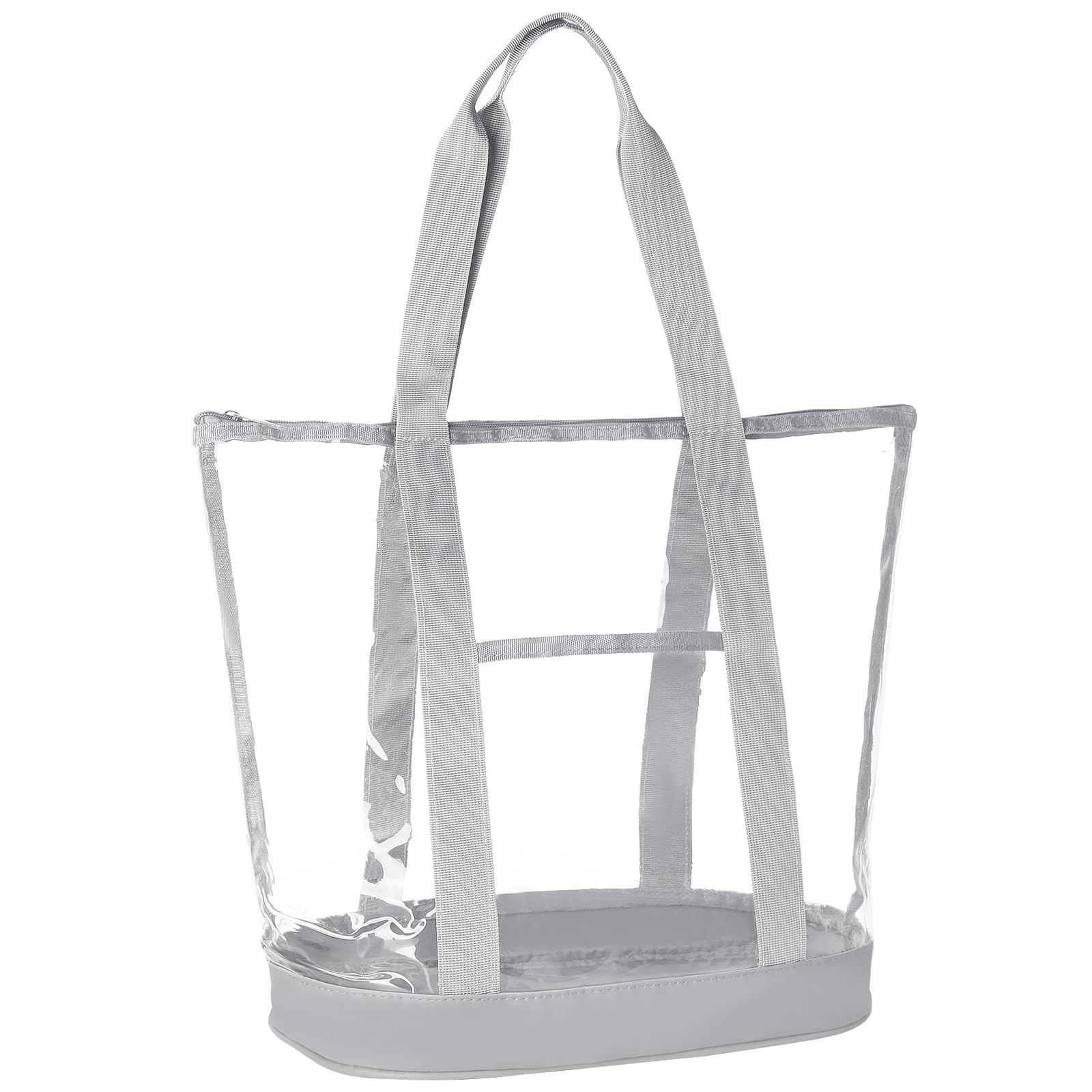 HAOGUAGUA Extra Large Clear Cosmetic Toiletry Bag, 6 x 15 x 12 inches, Grey