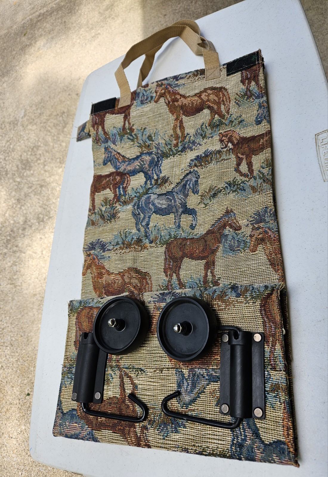 Tapestry Shopping Travel Tote with Wheels Folding Shopping Cart 22.5 X 6 X 13.5