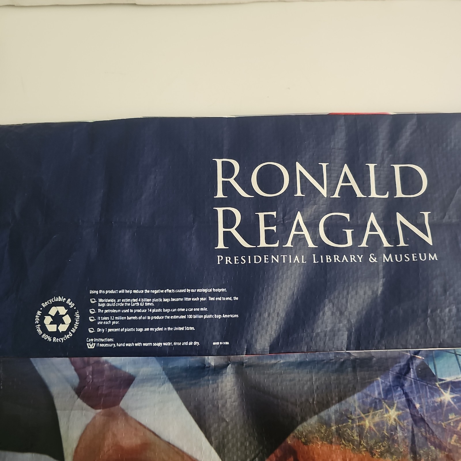 Ronald Reagan Reusable Shopping Tote Bag Size 5x15x15″ Presidential Library