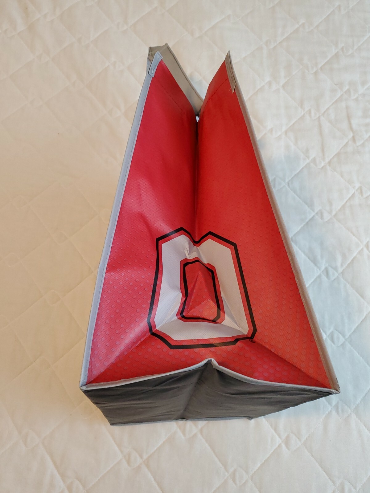 Ohio State Buckeyes Reusable Shopping/Gift Bag Black w/ Red Gray Straps