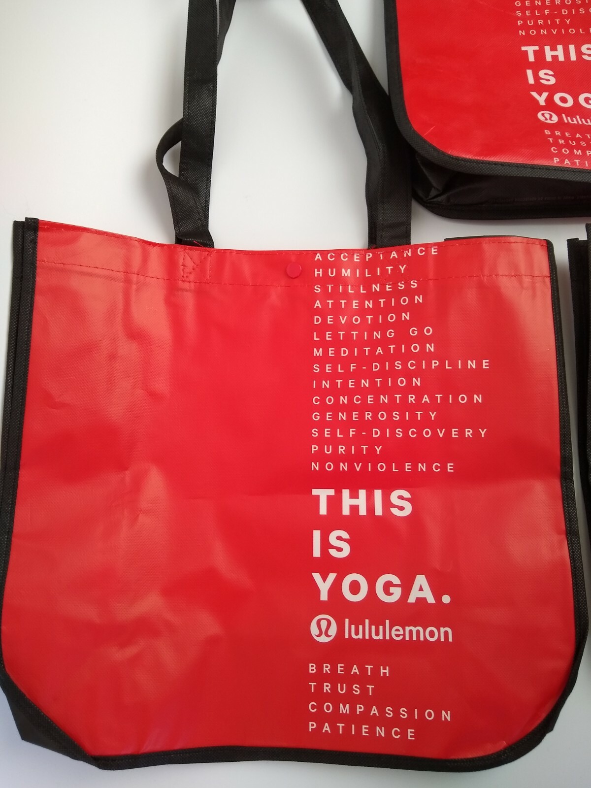 LOT OF 3 Lululemon Small And Large Reusable Shopping Bags 1 small, 2 large