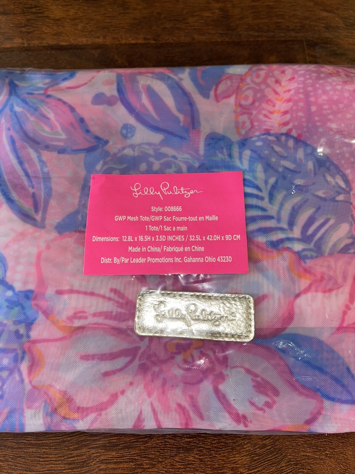 Lilly Pulitzer Snappy Turtle MESH SHOPPER TOTE BAG Reusable Grocery Shop GWP NWT