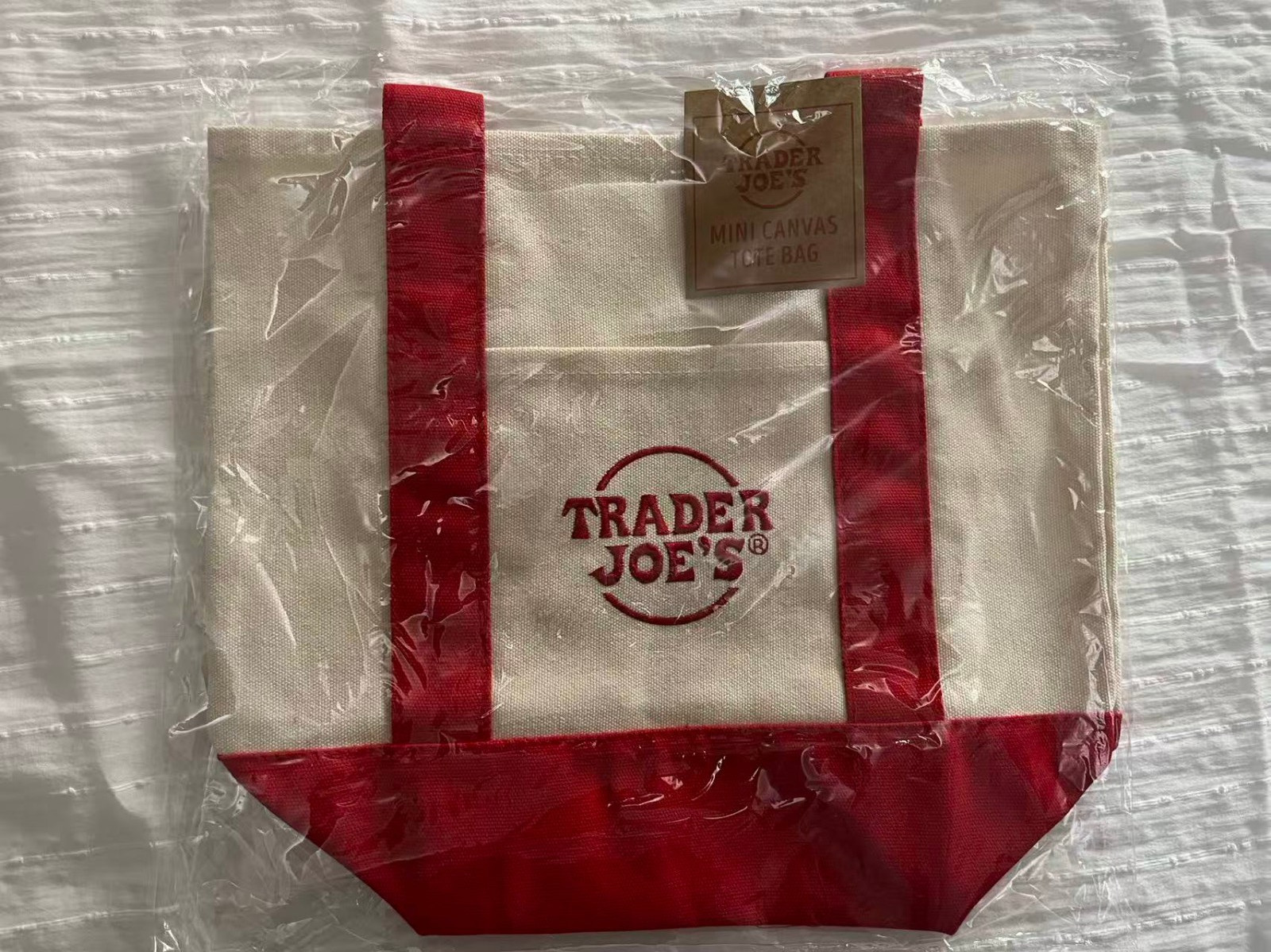 Nine color options Trader Joe’s Mini Pastel Canvas Tote Bag Christmas canvas bag
