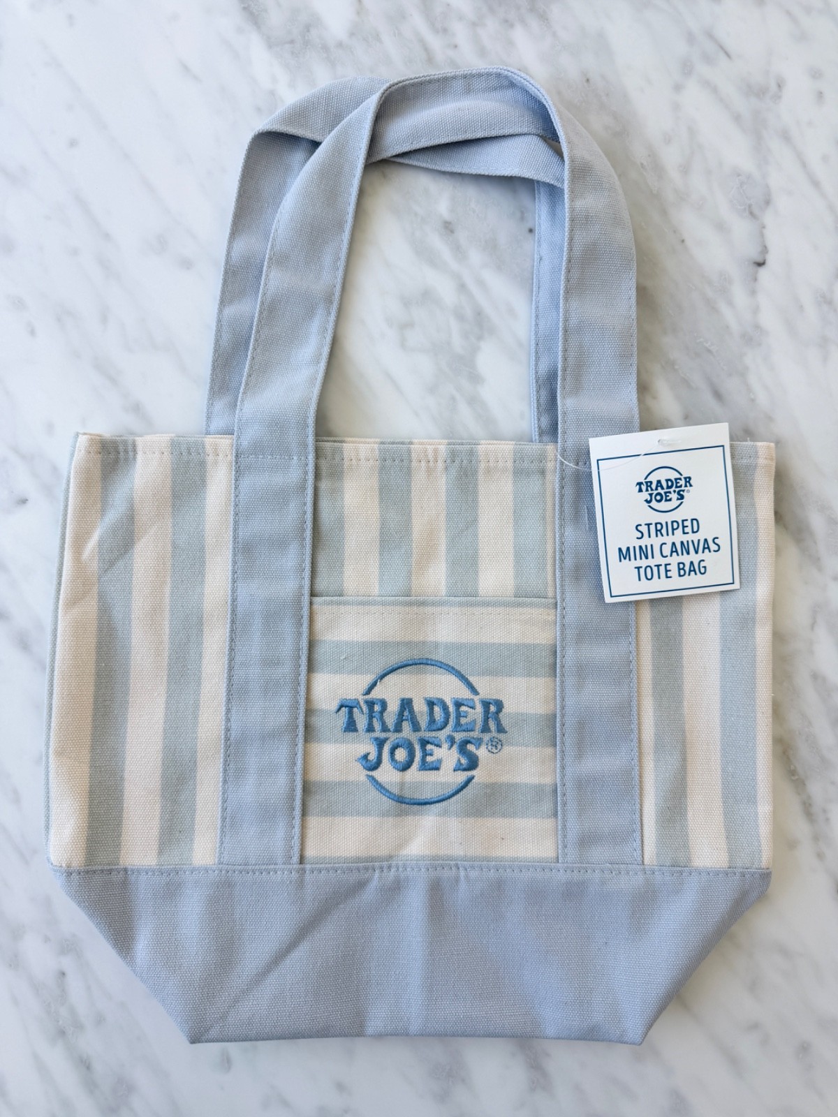 Trader Joe’s Mini Pastel Stripe Canvas Tote Bags Set of 4 Limited Edition NWT