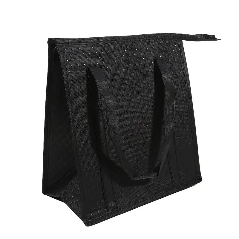 Large Insulated Reusable Grocery Bag with Zipper & Front Pocket – Keeps Food Hot
