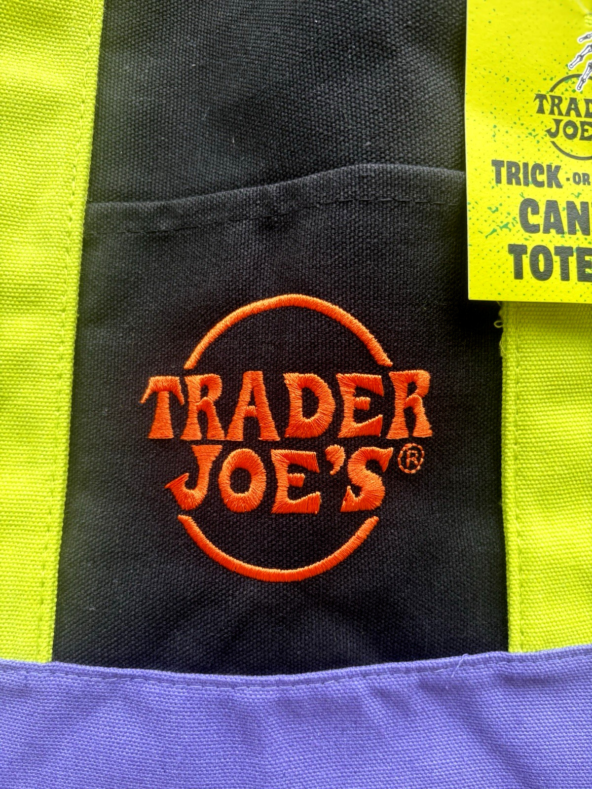 Trader Joe’s 🎃 Halloween 🎃 Mini Tote Bag Limited Edition Authentic Black Green