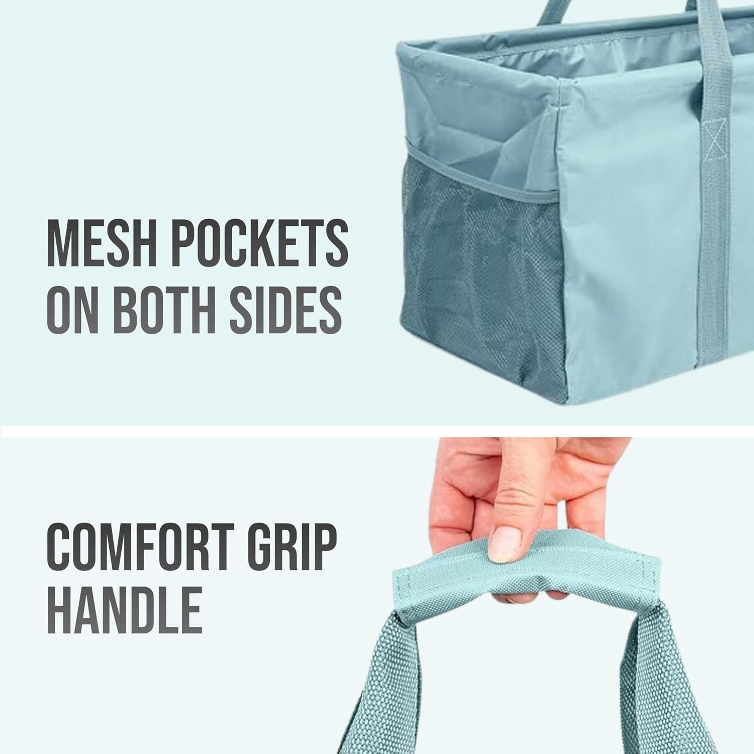 Extra Large Utility Tote Bag – Oversized Collapsible Tote with Wire Frame, Du…