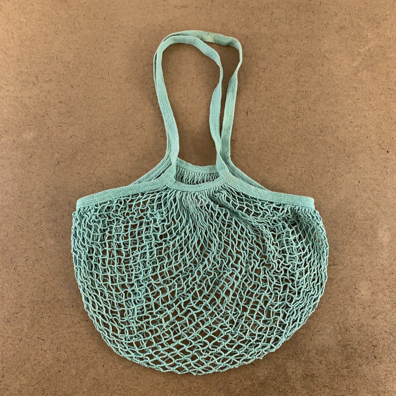 ECOBAGS Green Organic Cotton Long Handle Classic String Market Bag New *Flaw