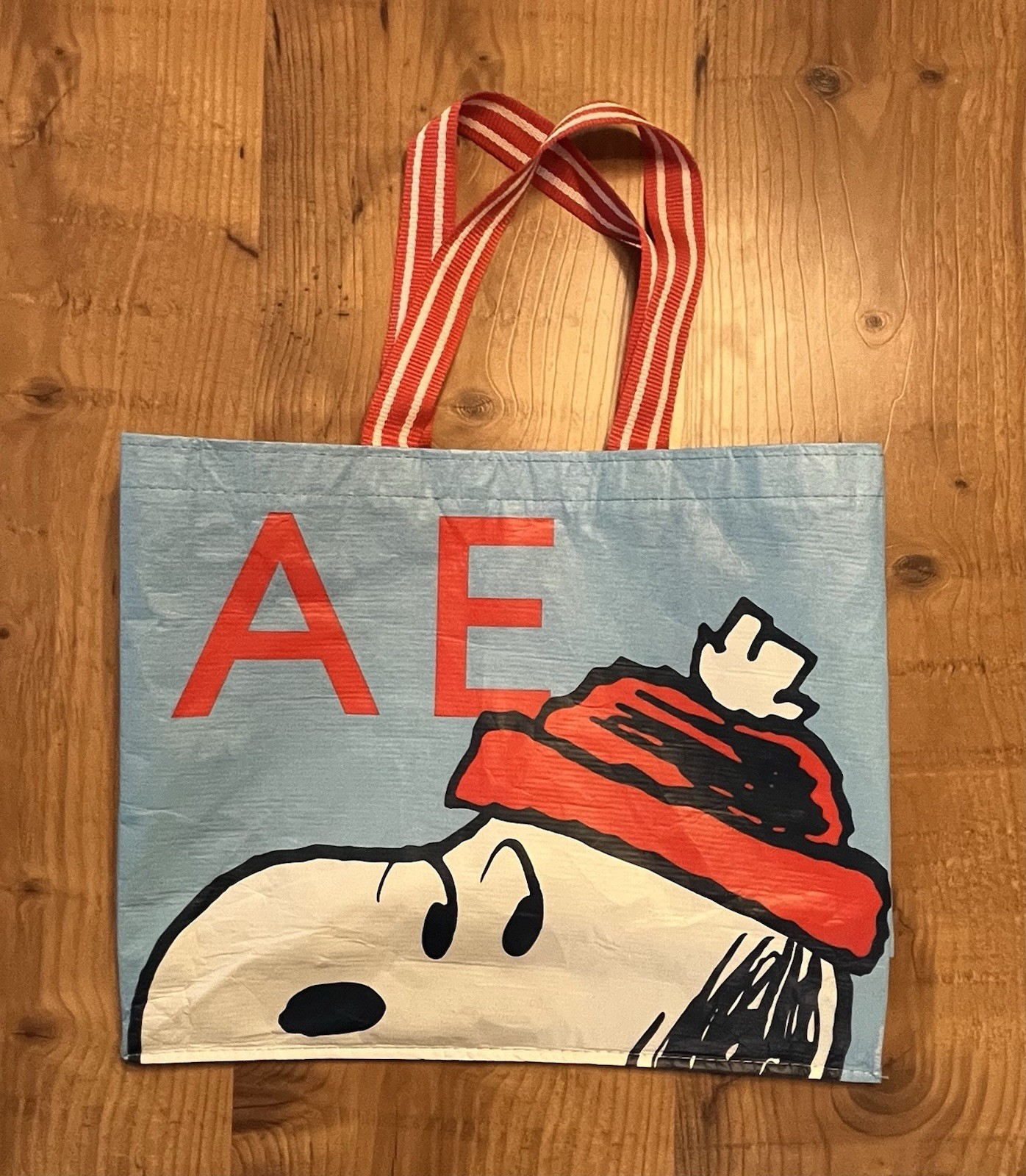 American Eagle x Peanuts Snoopy Reusable Tote Bag Peace Love AE Super Cute