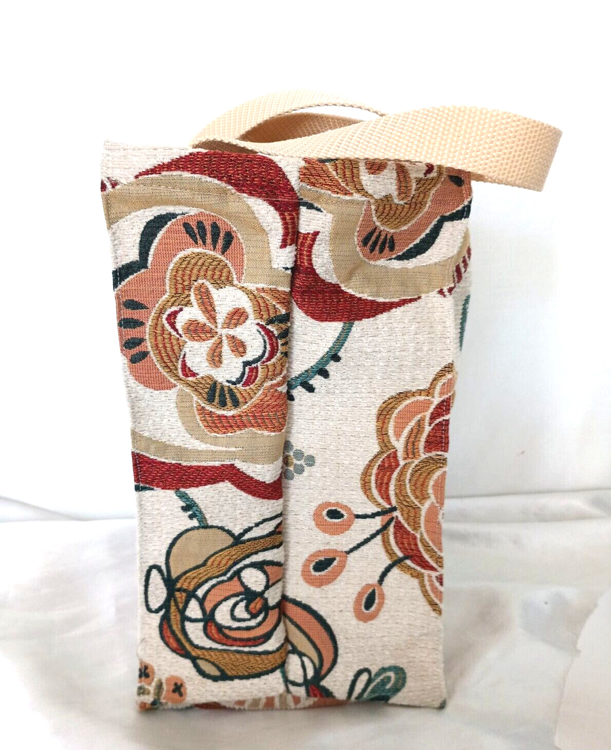 New Custom Reusable Shopping/ Tote Bag Washable Cloth Floral Unlined 12″ x 15″