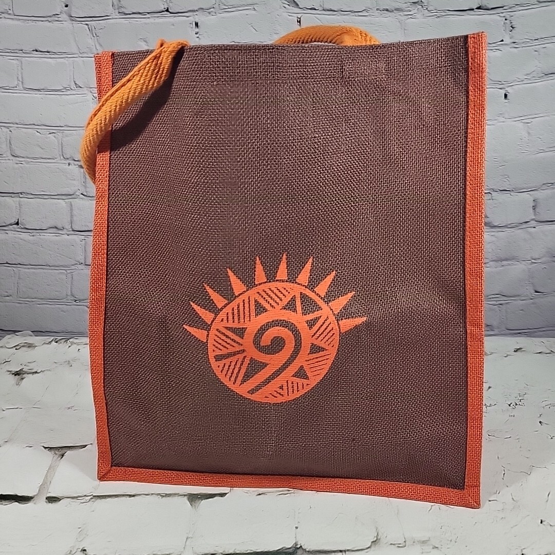Shopping Tote Bag Woven Quality Brown Orange