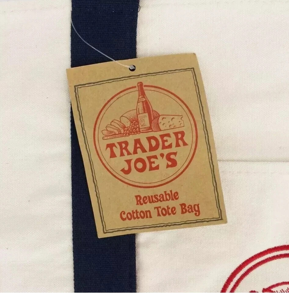 Trader Joe’s Canvas Tote Shopping Bag – LARGE CLASSIC NAVY BLUE – NEW TAGS US