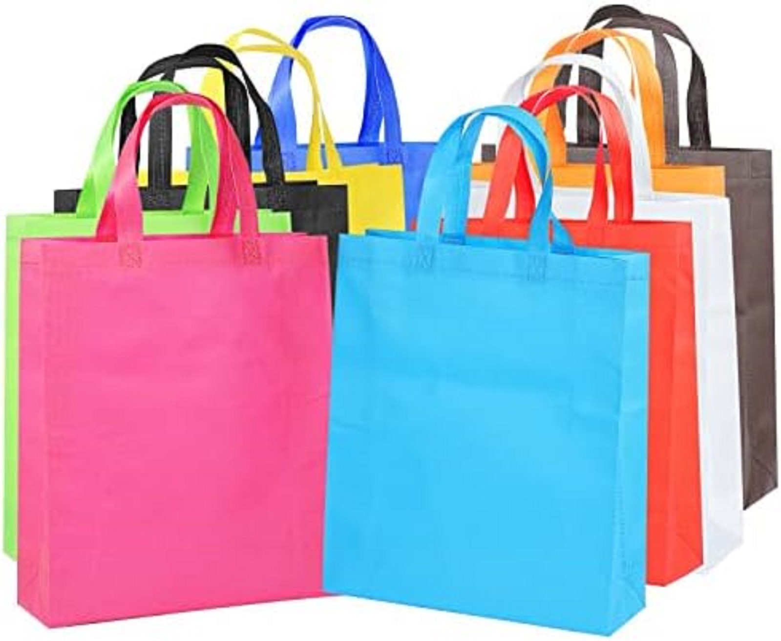 Supersize 14 Pack Reusable Non Woven Gift Bags with Handles Party Fabric Tote