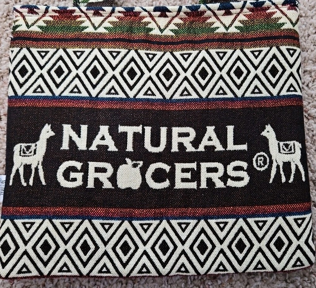Natural Grocers Alpaca Shopping Bag Tote Woven SW Ecuador Shoulder Strap Lined