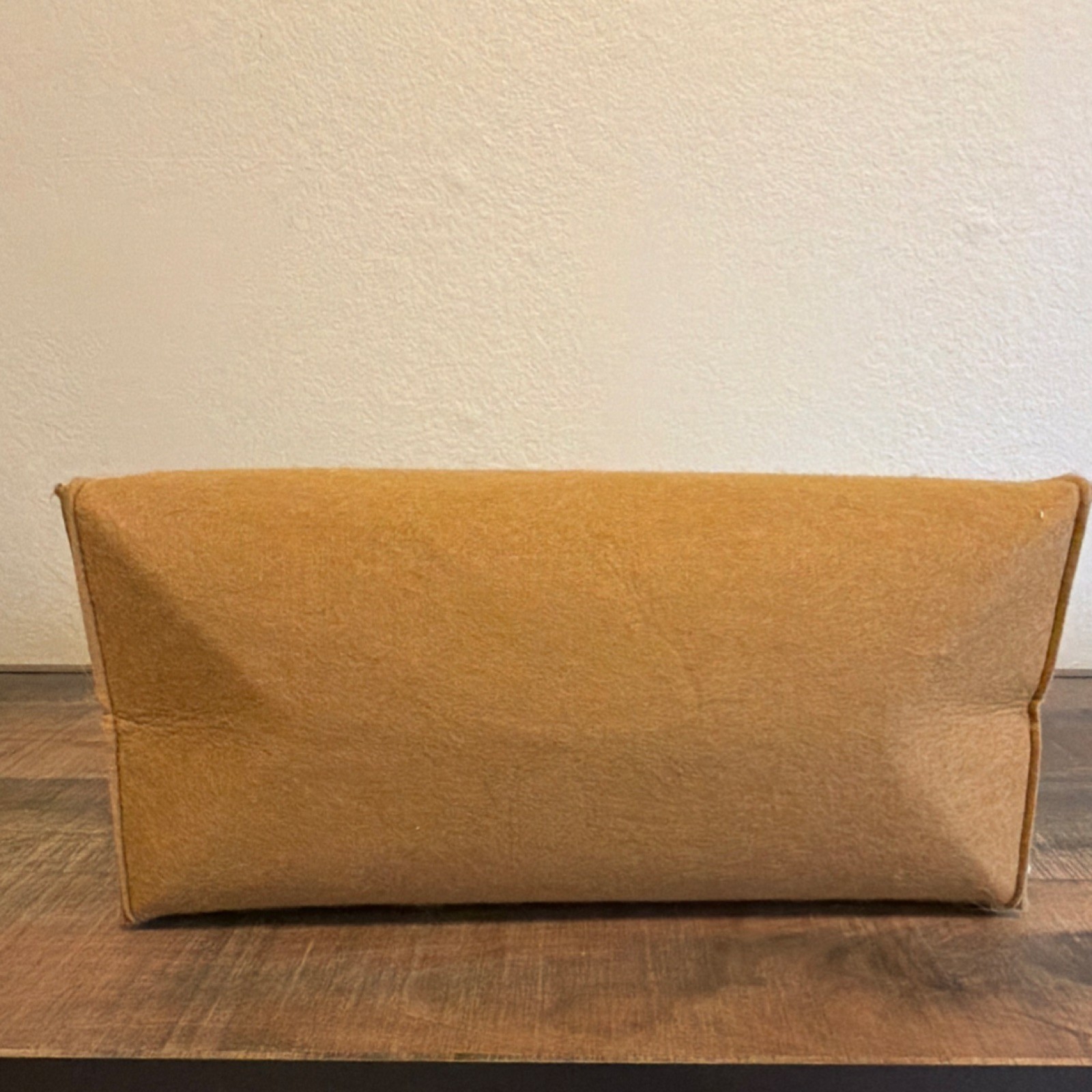 Brown Felt Large Reusable Shopping Bag with Handles, Inner Pocket, 17x15x6 in