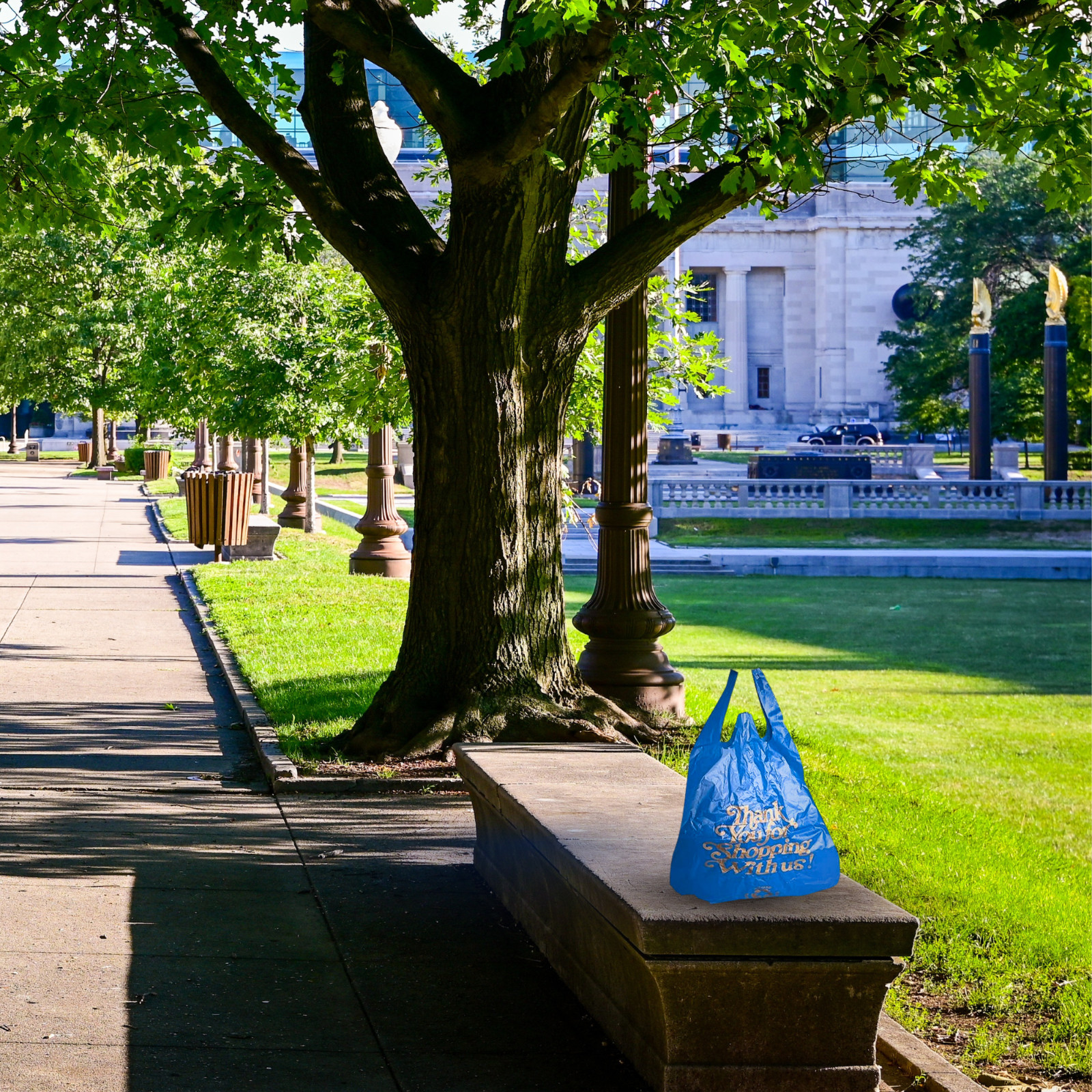 [600] Blue Plastic Shopping Bags 1/6 Large Grocery Retail Bags 12×6.5×22