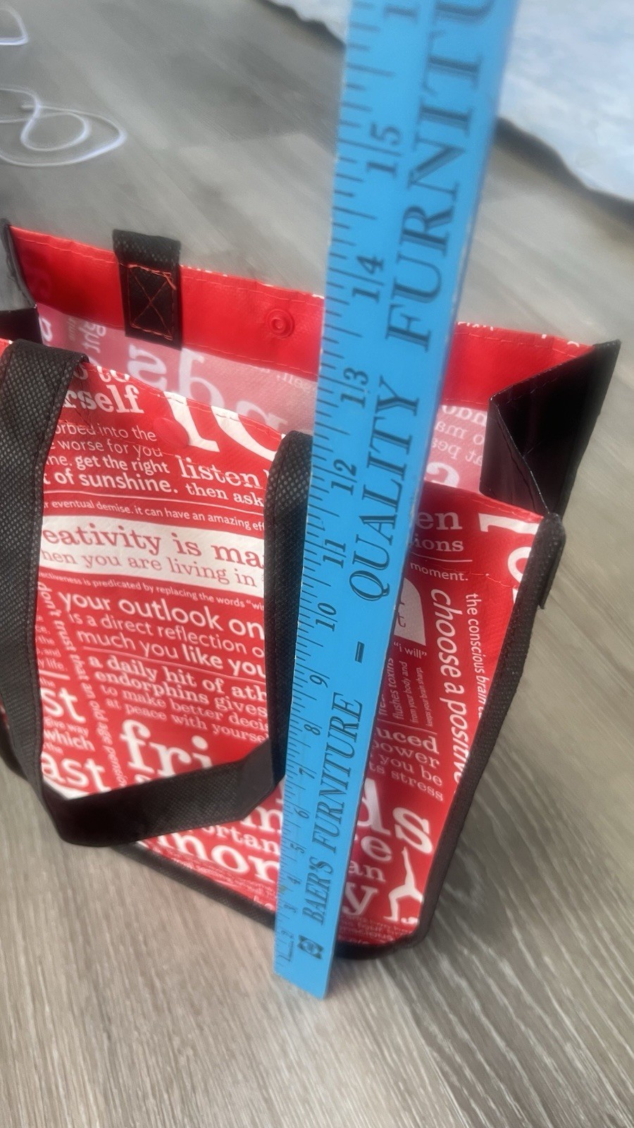 Lululemon Manifesto Small Reusable Shopping Tote Bag w/ Snap Closure Red Vintage