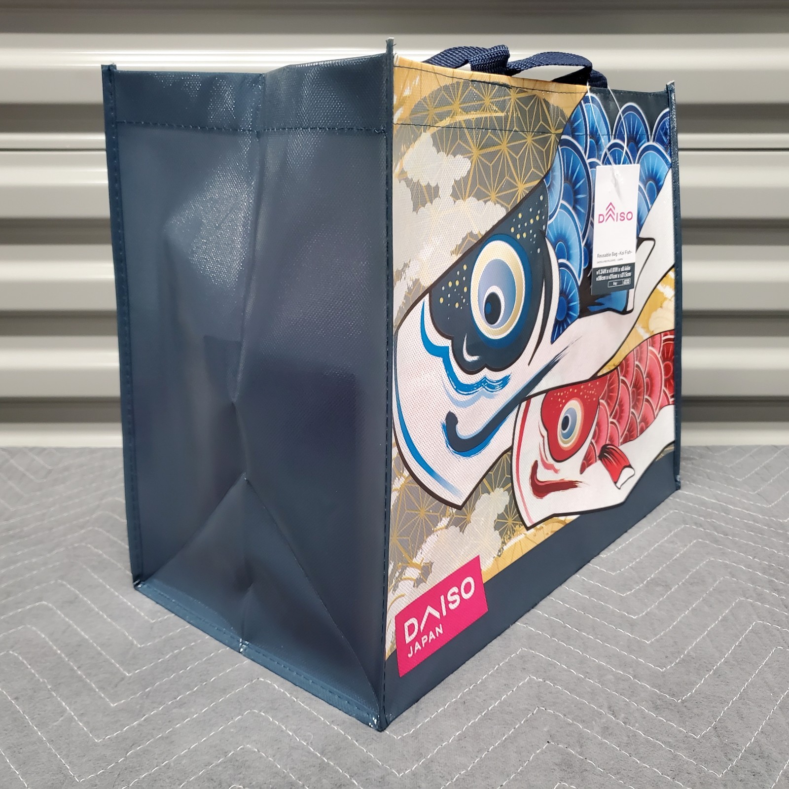 Abstract Koi Fish Reusable Grocery Shopping Tote Bag Medium 15x12x8″ Daiso Japan