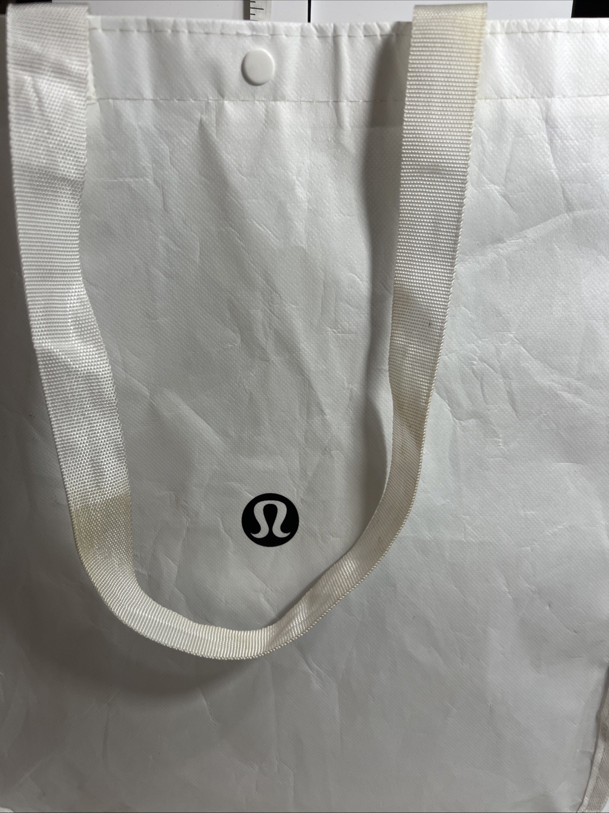 Lululemon White Reusable Shopping Gift Bag Medium Yoga Tote 14 x 16 in