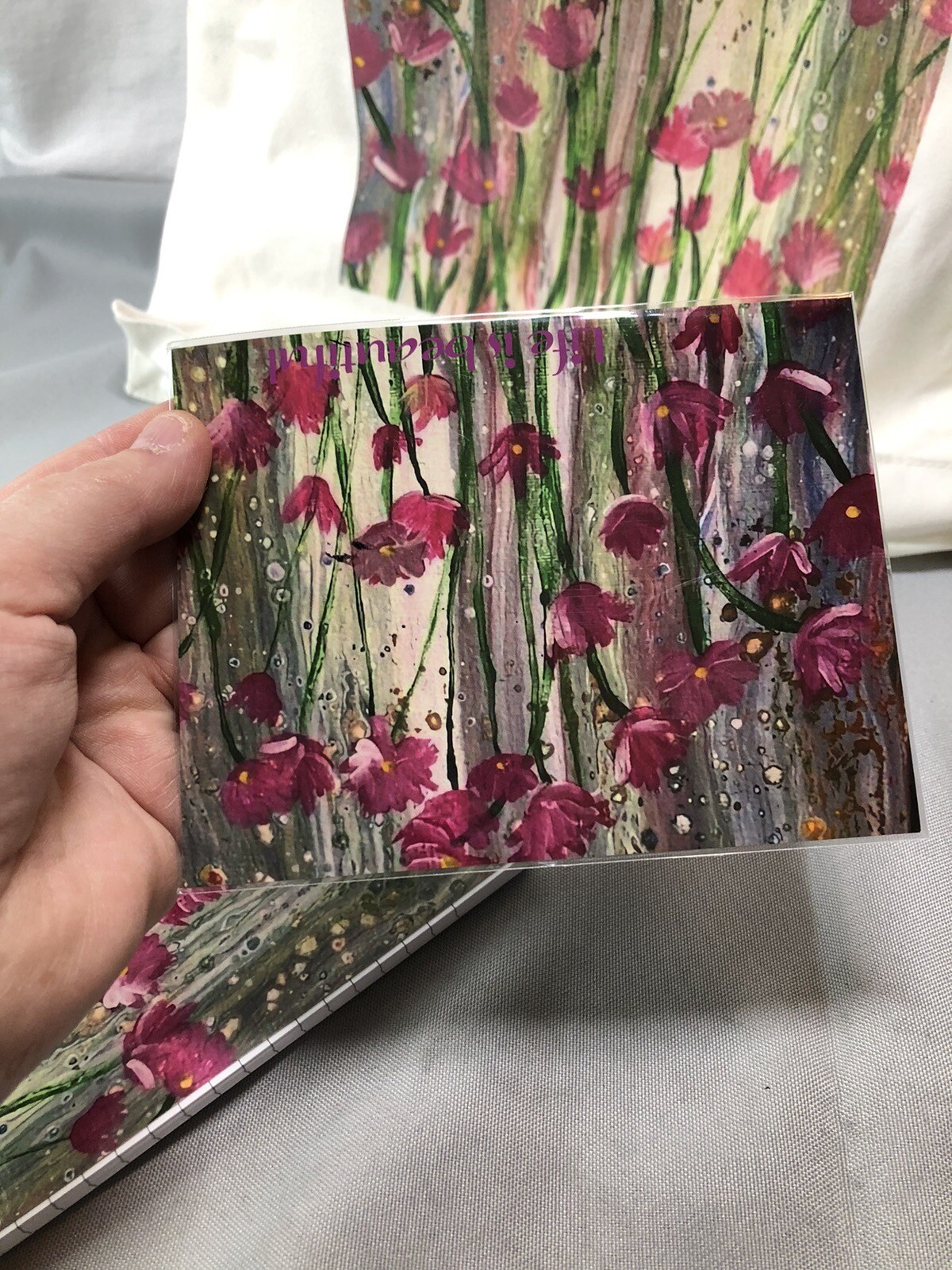Reusable Wildflower Tote Bag. Plus Matching Notebook And Magnet. Handmade