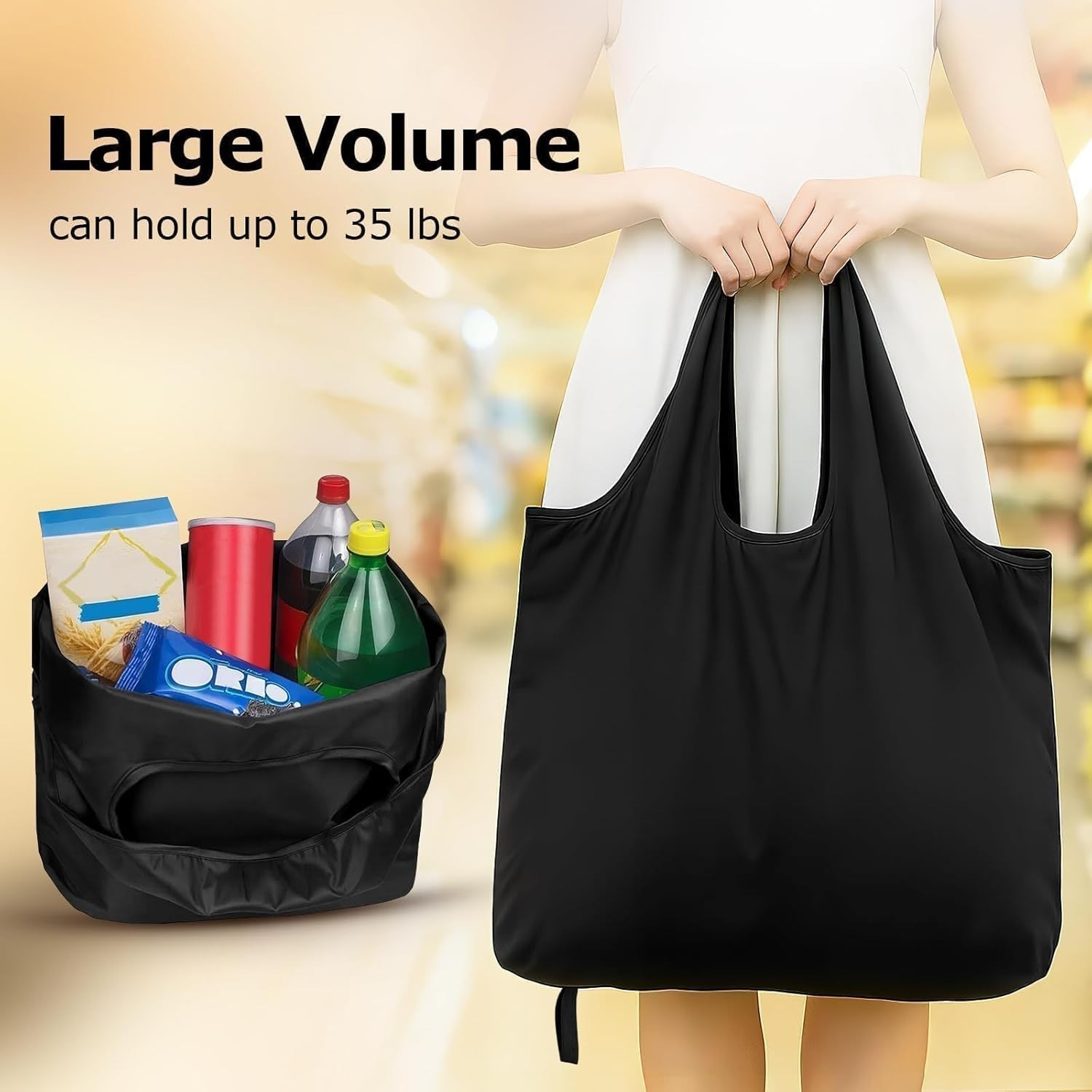 Versatile Machine Washable Reusable Tote Bag – Perfect for Daily Errands