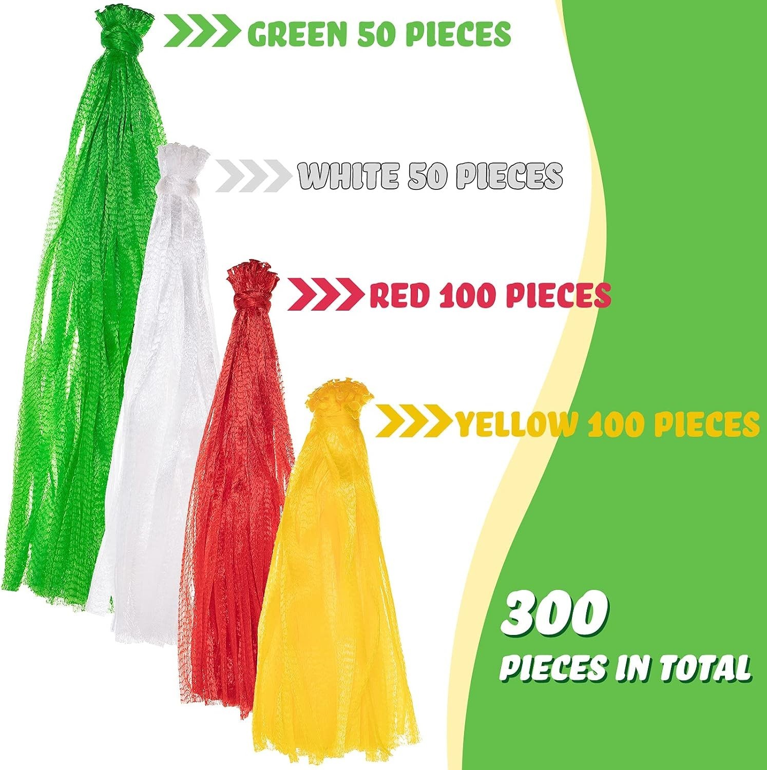 300 Pcs Reusable Mesh Nylon Netting with Loop Style Closures, Onion Reusable …