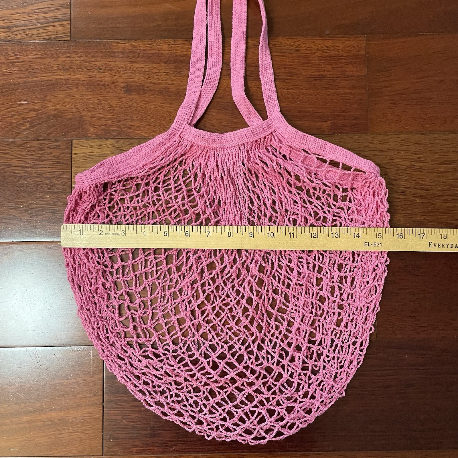 Reusable Cotton Mesh Net Tote Grocery Bag Beach Farmer’s Market Pink Hippie B1